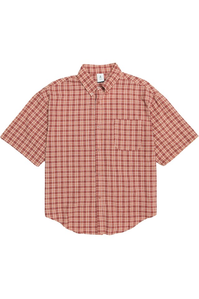 DAVIS OVERSIZED CHECKED SHIRT IN RED