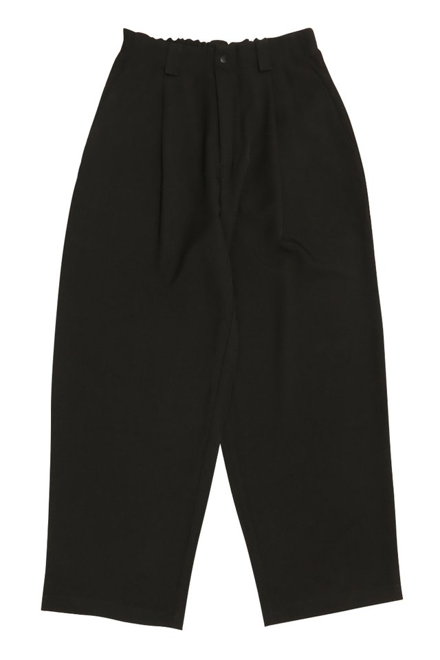 KIRO ELASTIC WAIST PLEATED TROUSERS IN BLACK