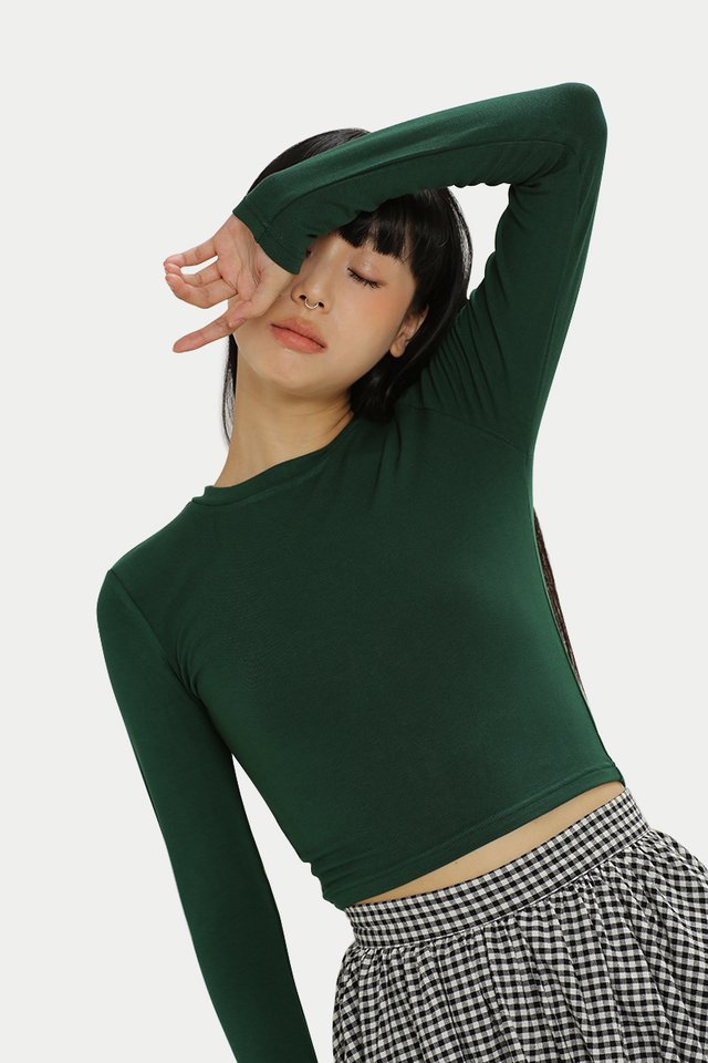 LEV LONG SLEEVES CROP TOP IN FOREST