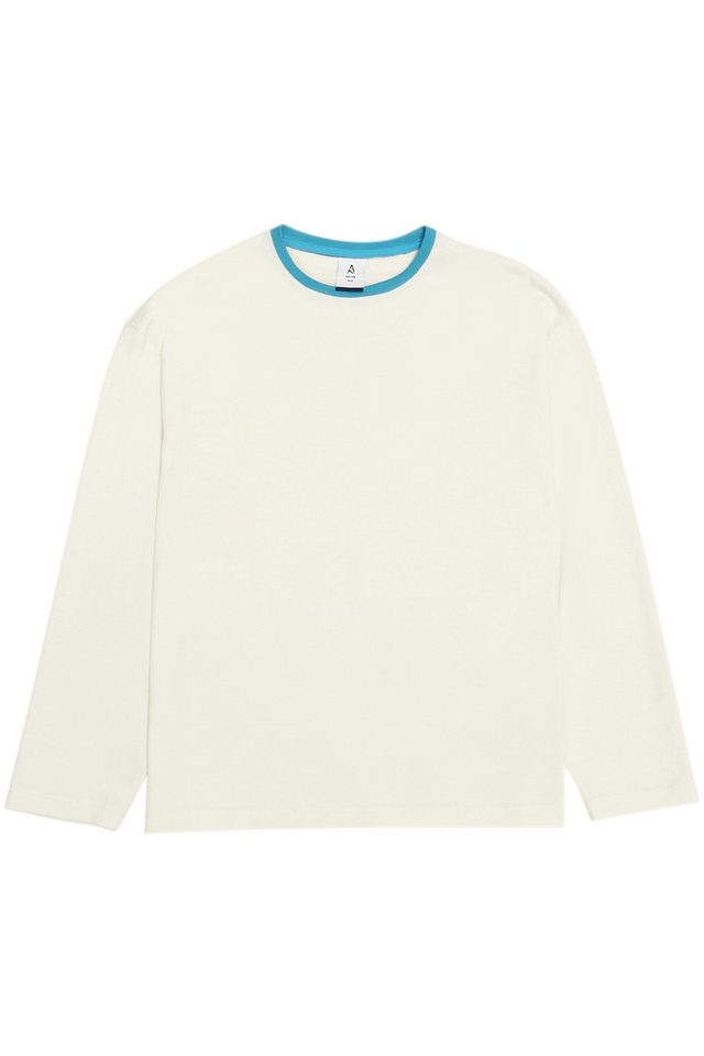 LEVI LONG SLEEVE RINGER TEE IN OFF-WHITE
