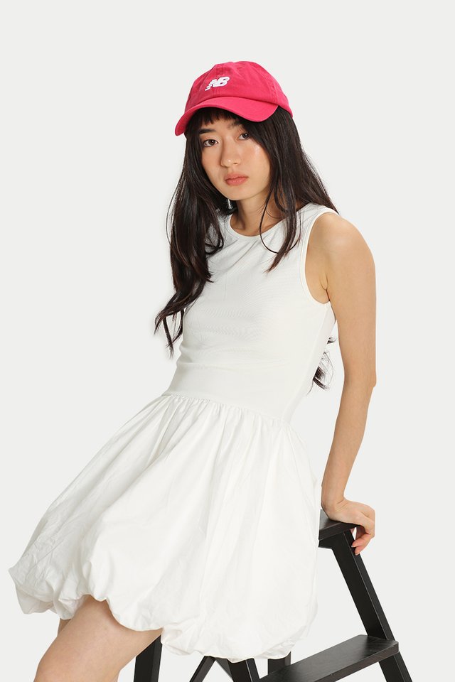 ODILE CLOUD ROMPER DRESS IN WHITE