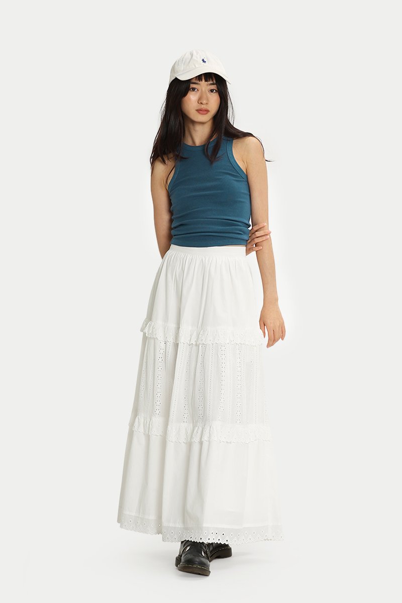 国内で当店のみ CFIERCE - CARTOON TIERED SKIRT Tiered Ruffle Maxi Skirt For Women | Factory