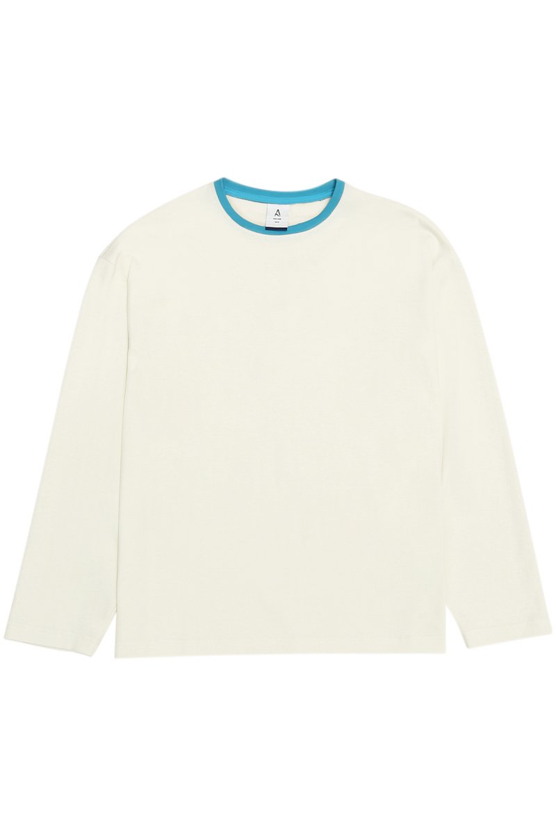 LEVI LONG SLEEVE RINGER TEE IN OFF WHITE