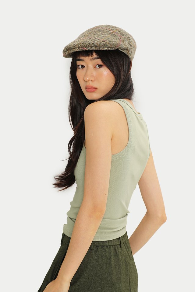DEA RIBBED TANK TOP IN GREIGE