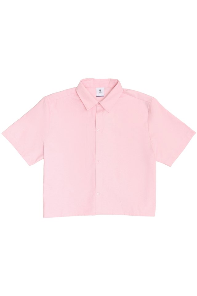 EMERY CROPPED OXFORD SHIRT IN PINK