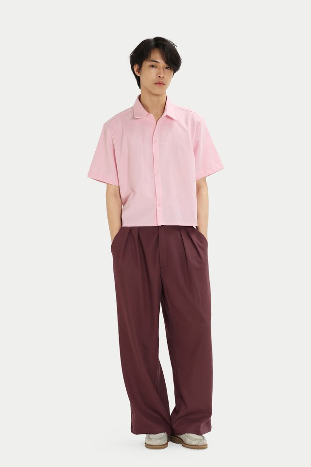 EMERY CROPPED OXFORD SHIRT IN PINK