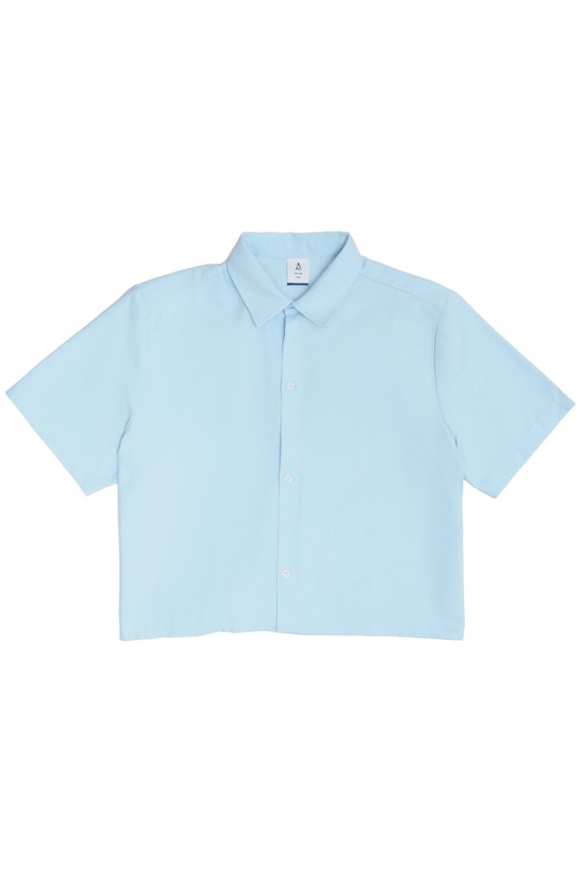 EMERY CROPPED OXFORD SHIRT IN SKY