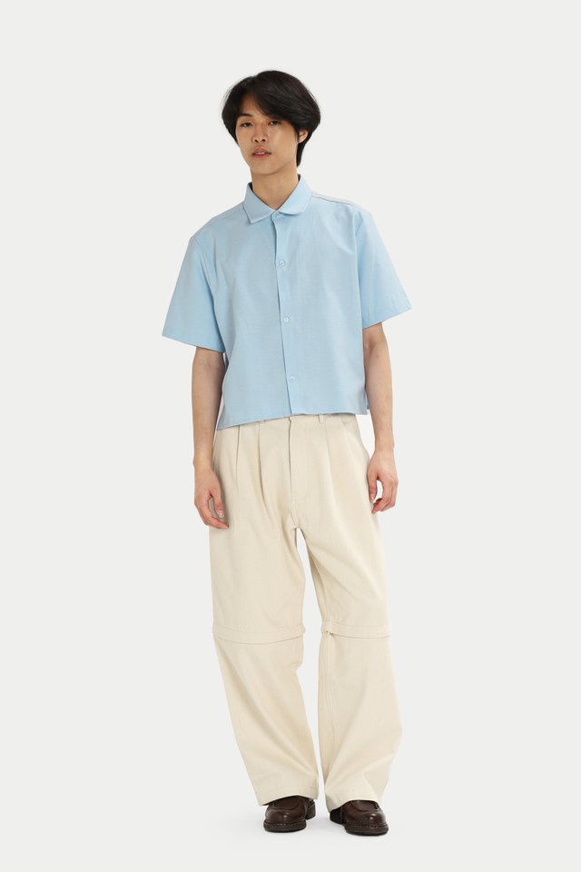 EMERY CROPPED OXFORD SHIRT IN SKY