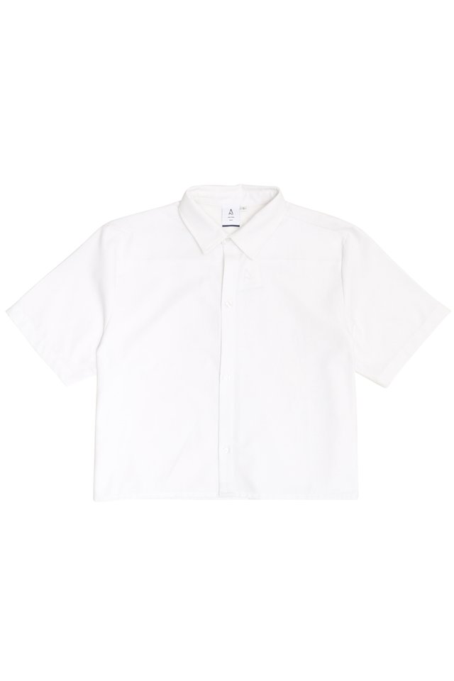 EMERY CROPPED OXFORD SHIRT IN WHITE