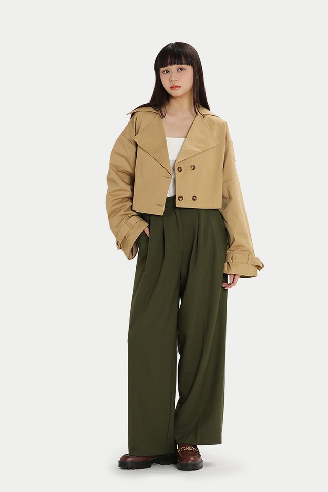 HARLEY CROP TRENCH IN KHAKI