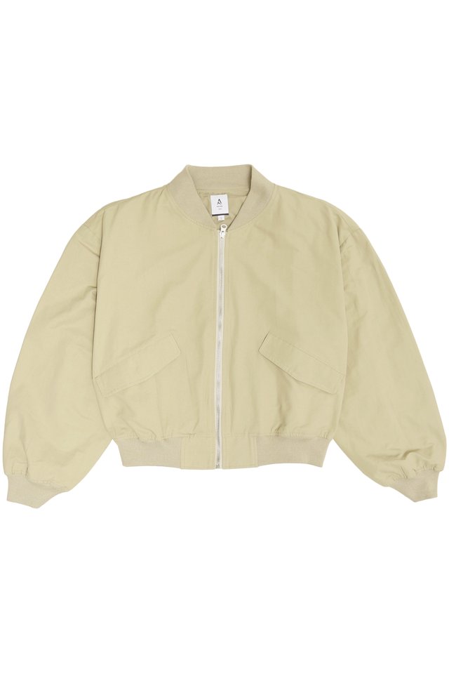 KIAN CROPPED BOMBER JACKET IN BONE