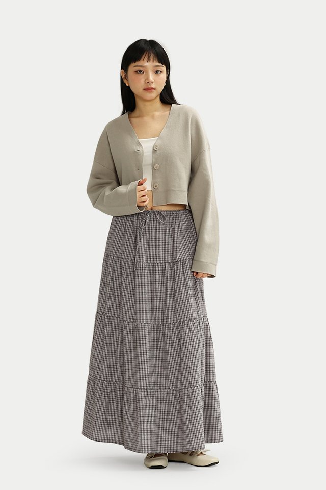 LILIBETH KNIT CARDIGAN IN ALMOND