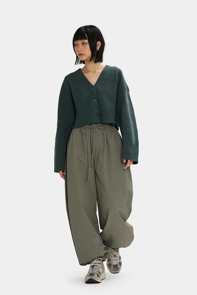 LILIBETH KNIT CARDIGAN IN PEWTER