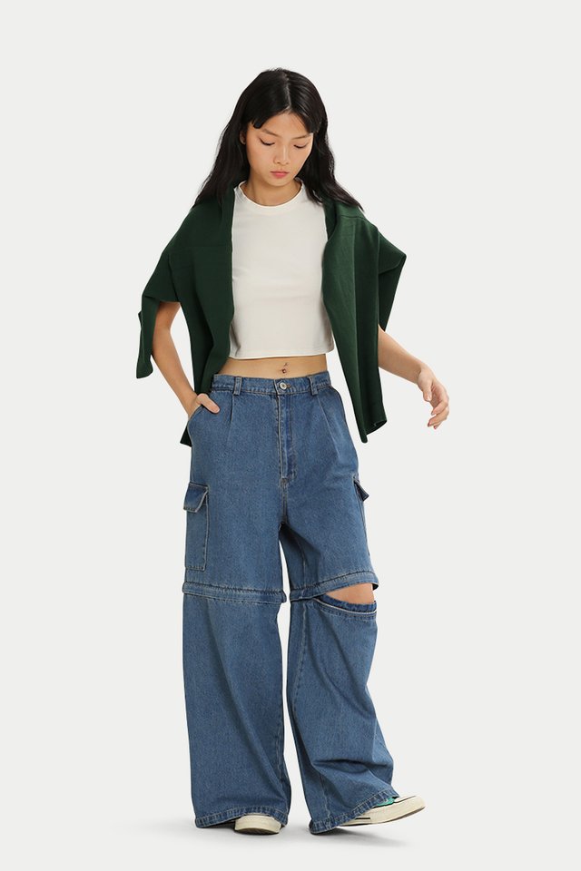 RYDER CONVERTIBLE DENIM JEANS IN MID WASH