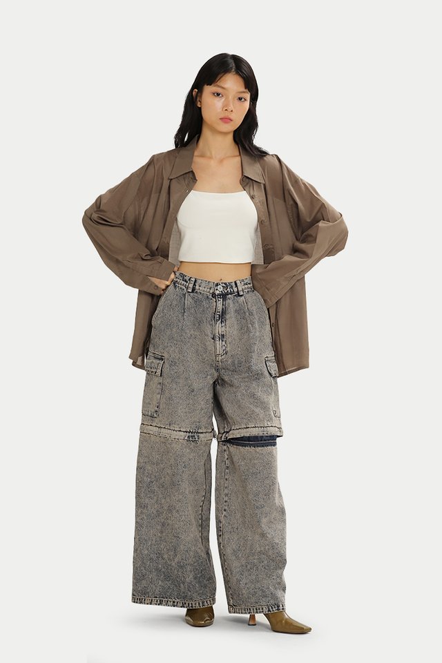 RYDER CONVERTIBLE DENIM JEANS IN ROSE WASH