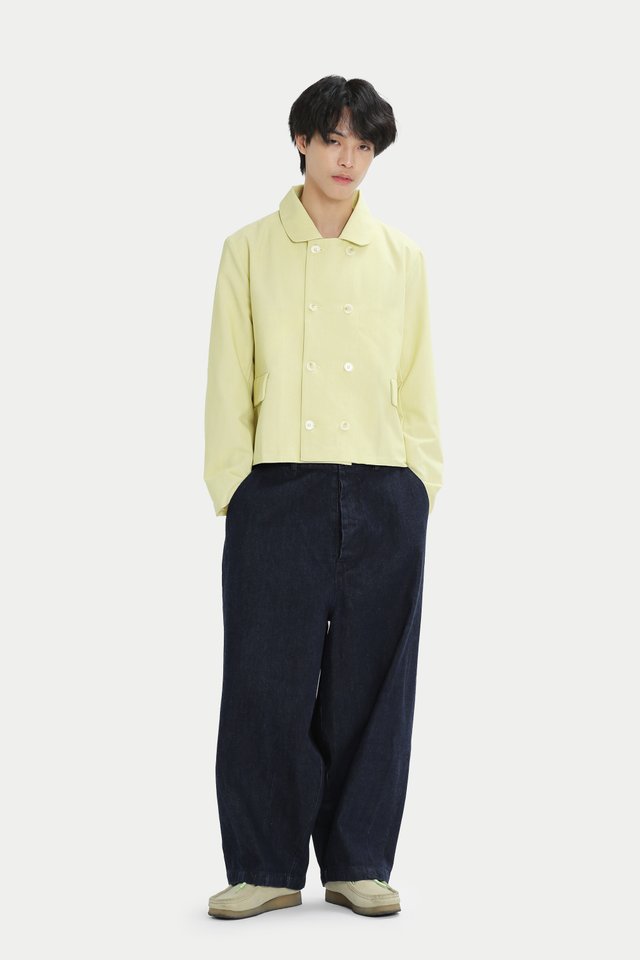 ARCADE X NATHANIELFONG CROPPED PEA COAT IN LEMON