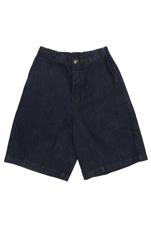 ARCADE X NATHANIELFONG SELVEDGE DENIM JORTS IN DARK WASH