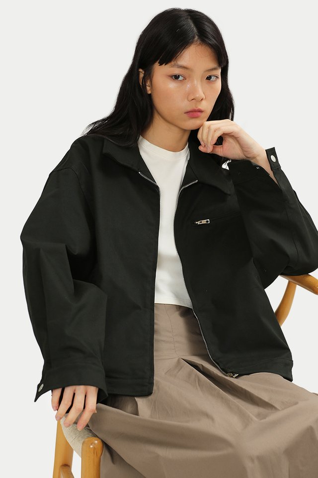 DANIELLE COACH JACKET IN DARK FOREST