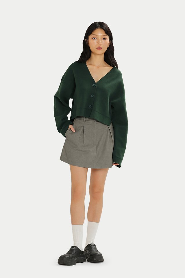 JAYLA PLEAT SUIT SKORTS IN HEATHER