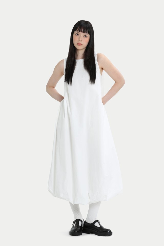 MINORI CLOUD MIDI DRESS IN WHITE