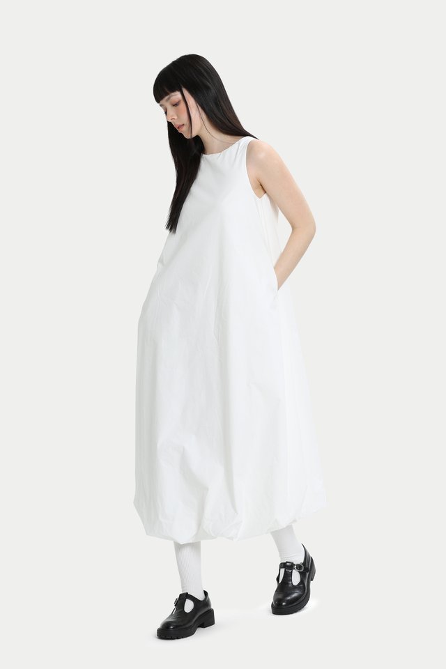 MINORI CLOUD MIDI DRESS IN WHITE