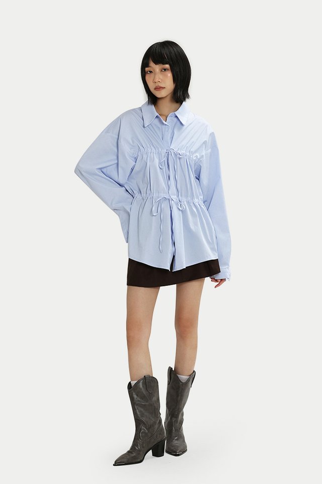 RENNIE DOUBLE TIE SHIRT IN SKY