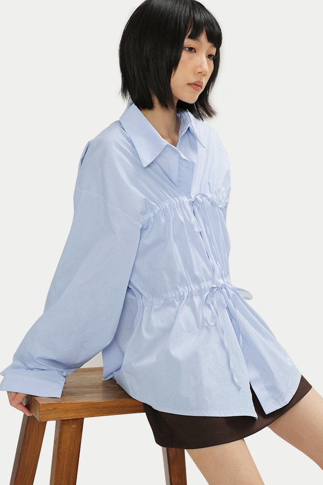 RENNIE DOUBLE TIE SHIRT IN SKY