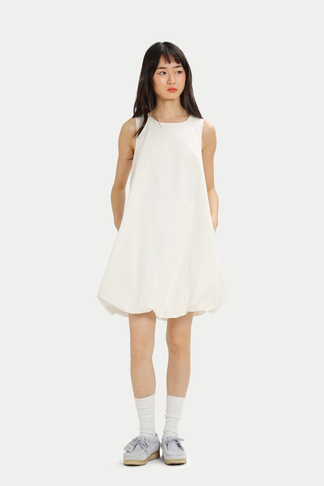 TORO MINI CLOUD ROMPER DRESS IN WHITE