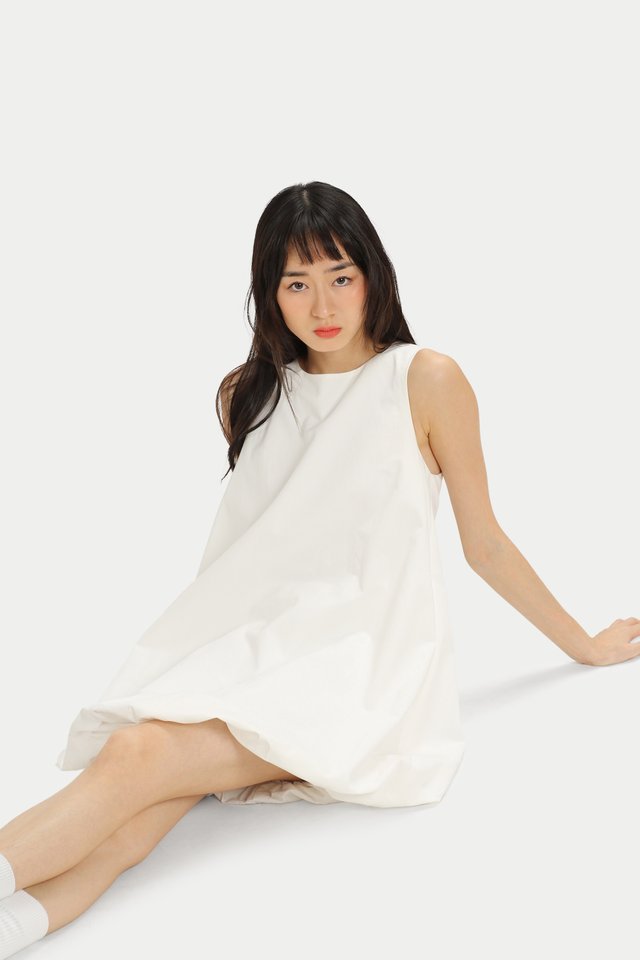 TORO MINI CLOUD ROMPER DRESS IN WHITE