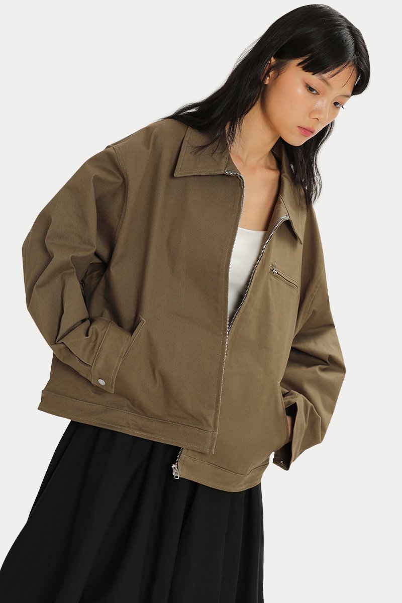 DANIELLE COACH JACKET IN TAUPE