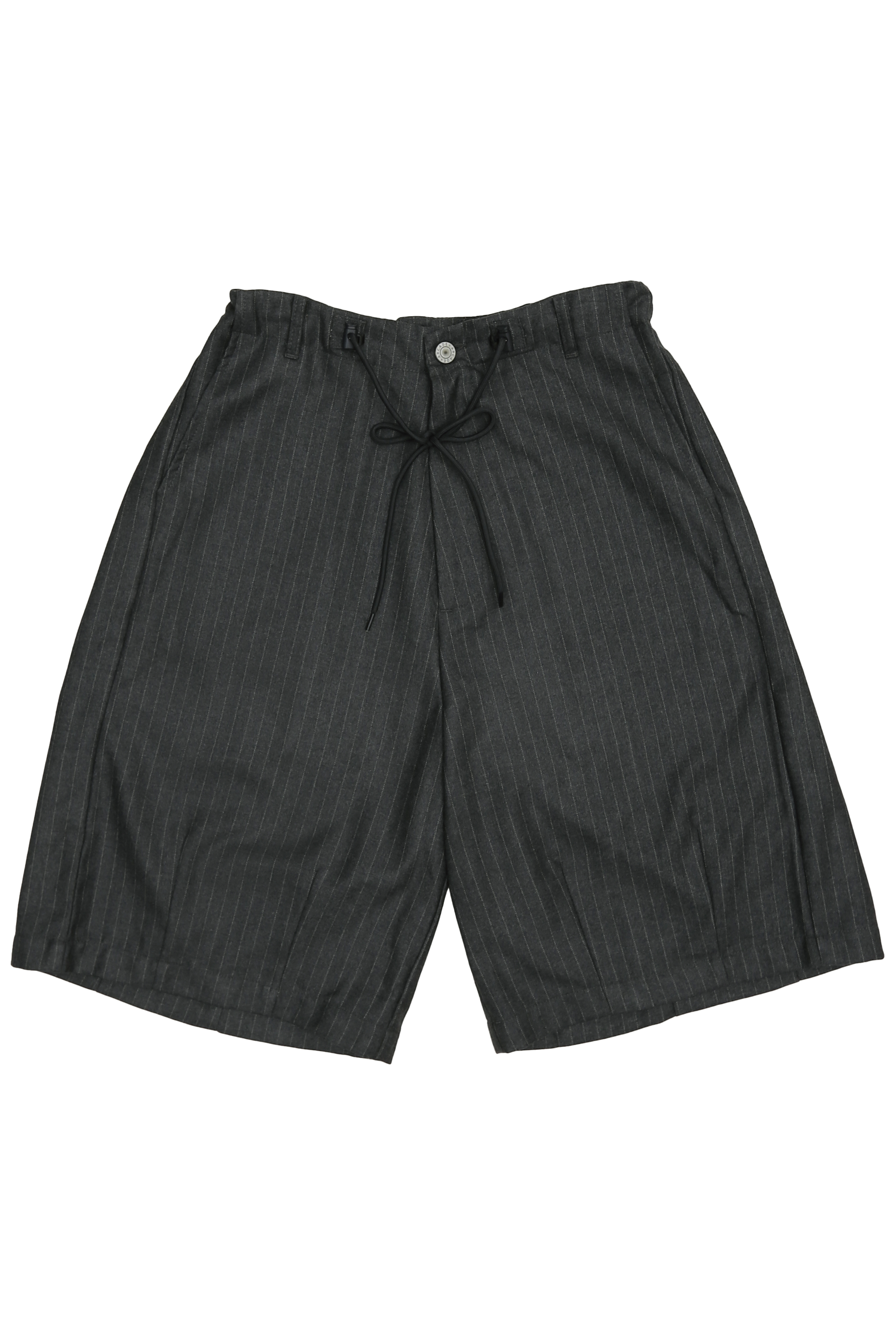 ARCADE X NATHANIELFONG PINSTRIPED SUIT SHORTS IN CHARCOAL