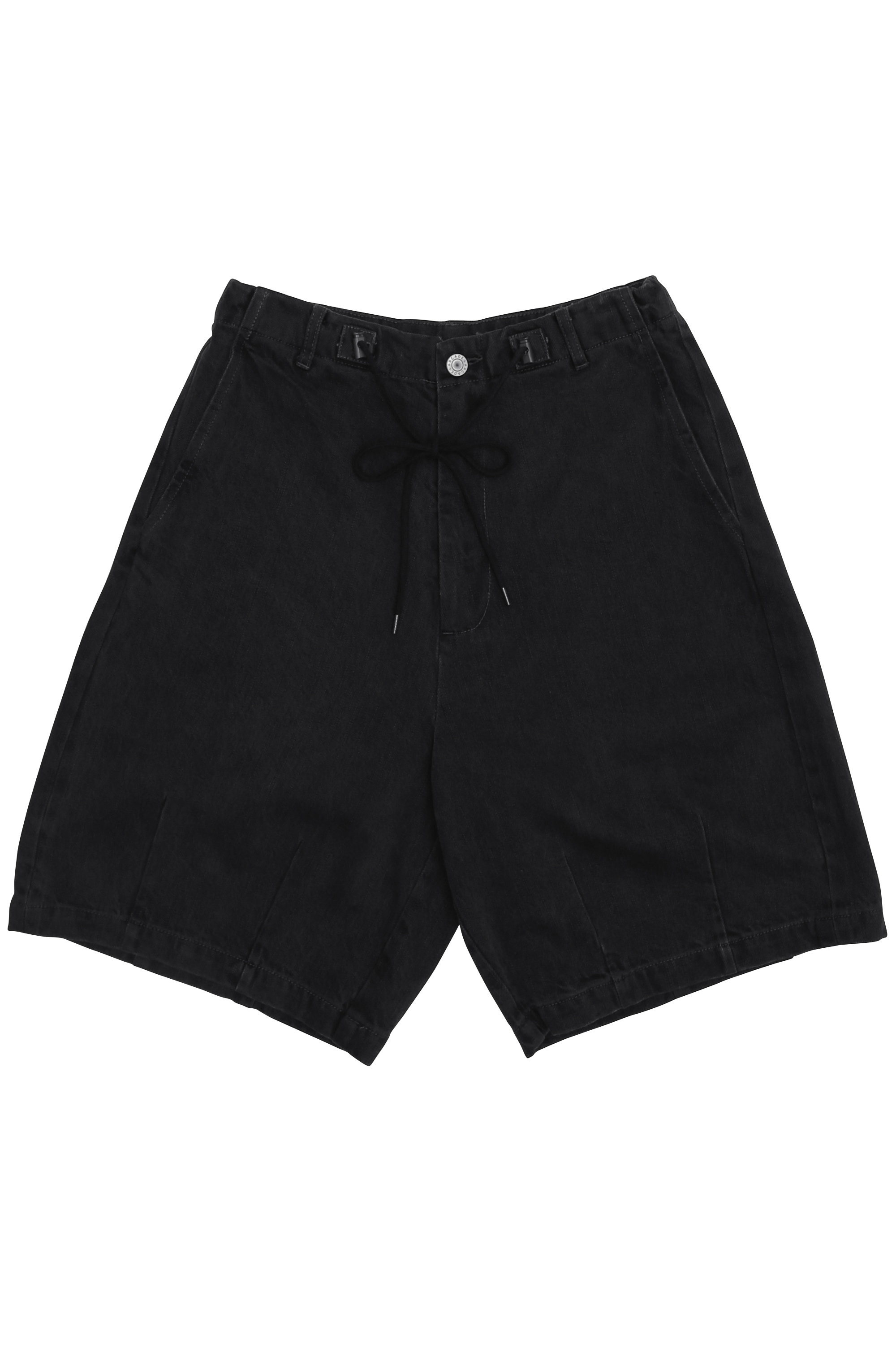 ARCADE X NATHANIELFONG SELVEDGE DENIM JORTS IN BLACK WASH