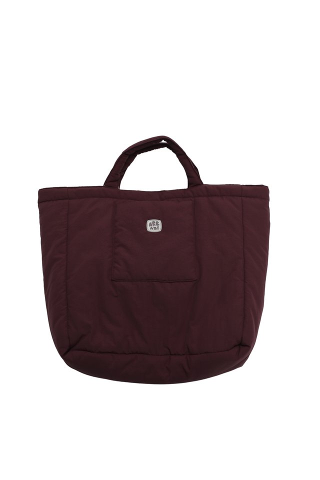 ARCADE REVERSIBLE PILLOW TOTE IN WINE/CREAM