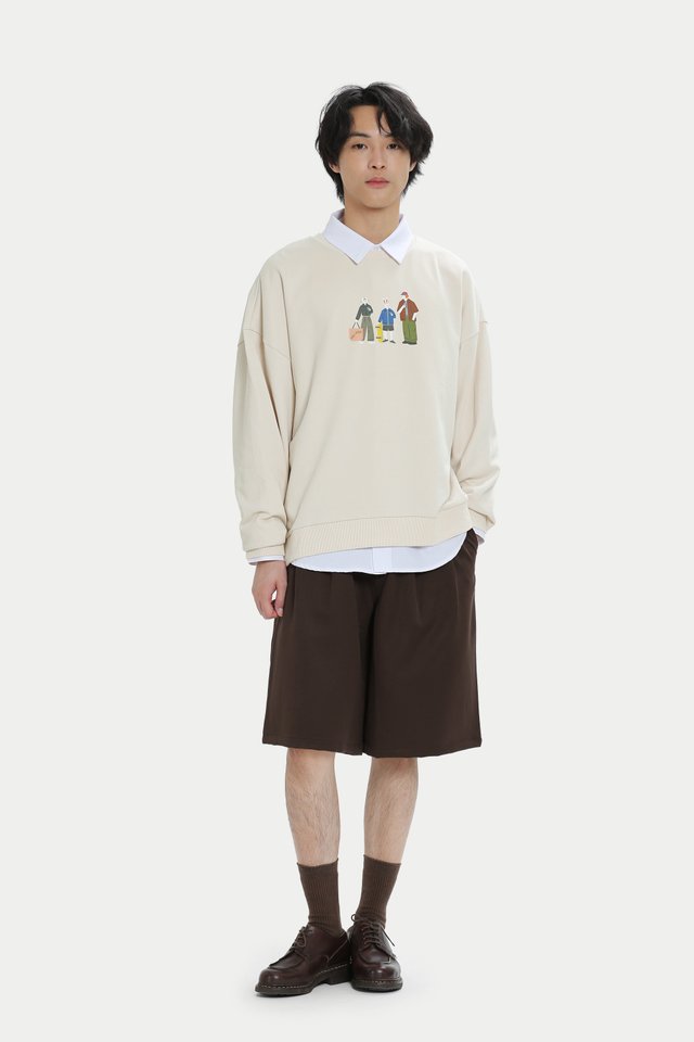 ARCADE X ALCHEMIST FEATURING FABLENAUT & FRIENDS OVERSIZED SWEATER IN CREAM