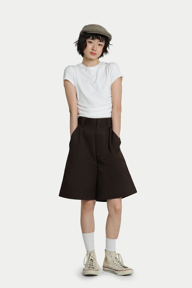 CONNER TAILORED SHORTS IN ESPRESSO