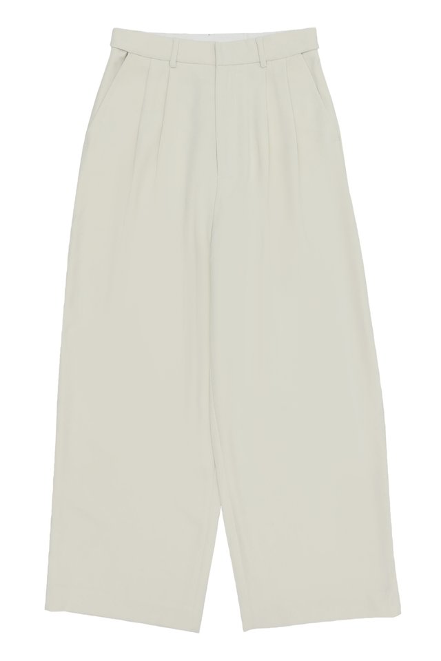 EAMES RELAXED-FIT PLEATED TROUSERS IN BONE