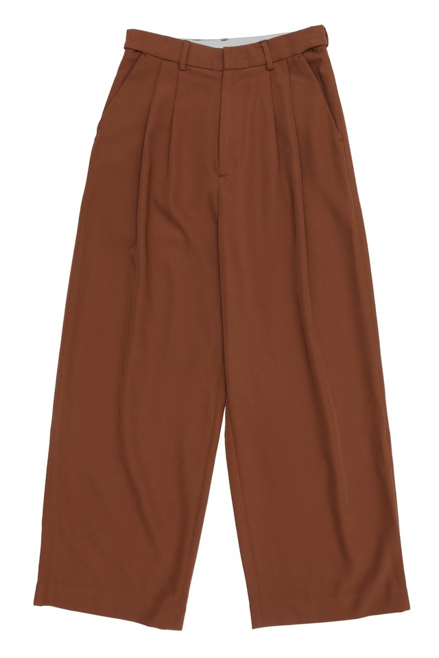 EAMES RELAXED-FIT PLEATED TROUSERS IN CIDER