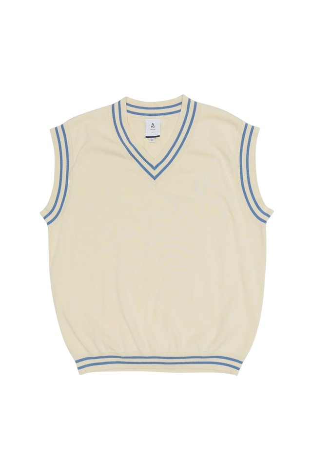 LYON KNITTED VEST IN CREAM