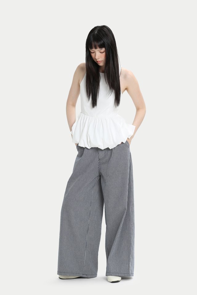 NALA CLOUD PEPLUM TOP IN WHITE