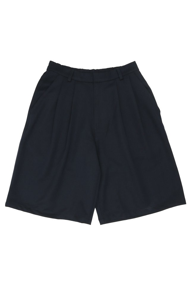 WARREN ELASTIC WAIST PLEATED SHORTS IN NAVY