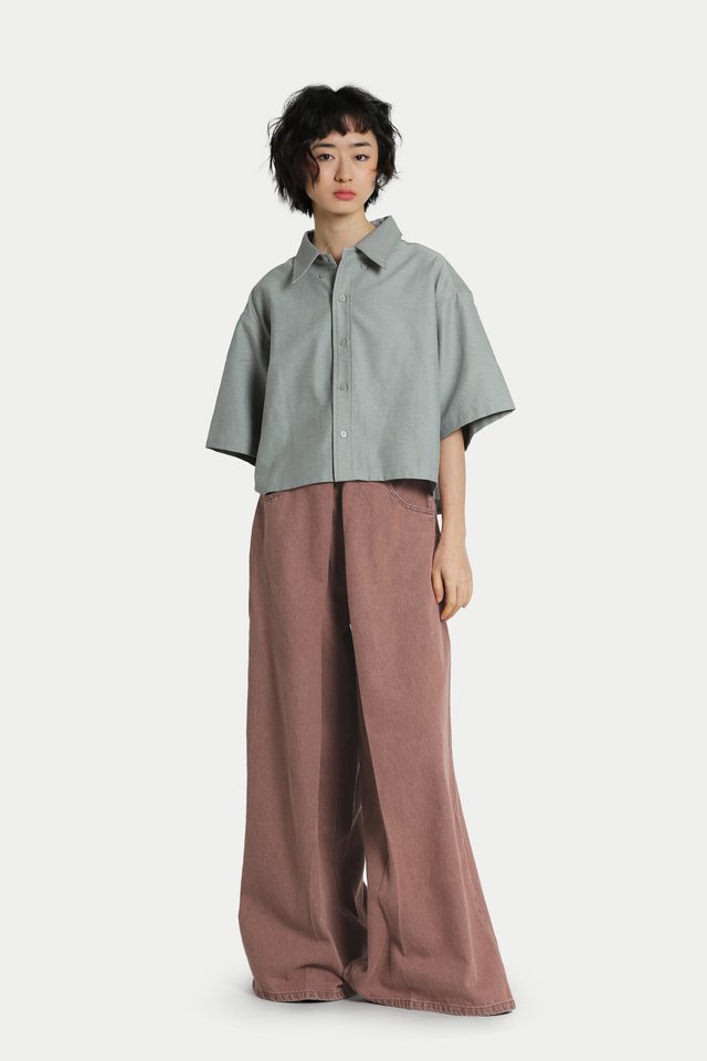 CARTNEY CENTER HOOK DENIM JEANS IN ROSEWOOD