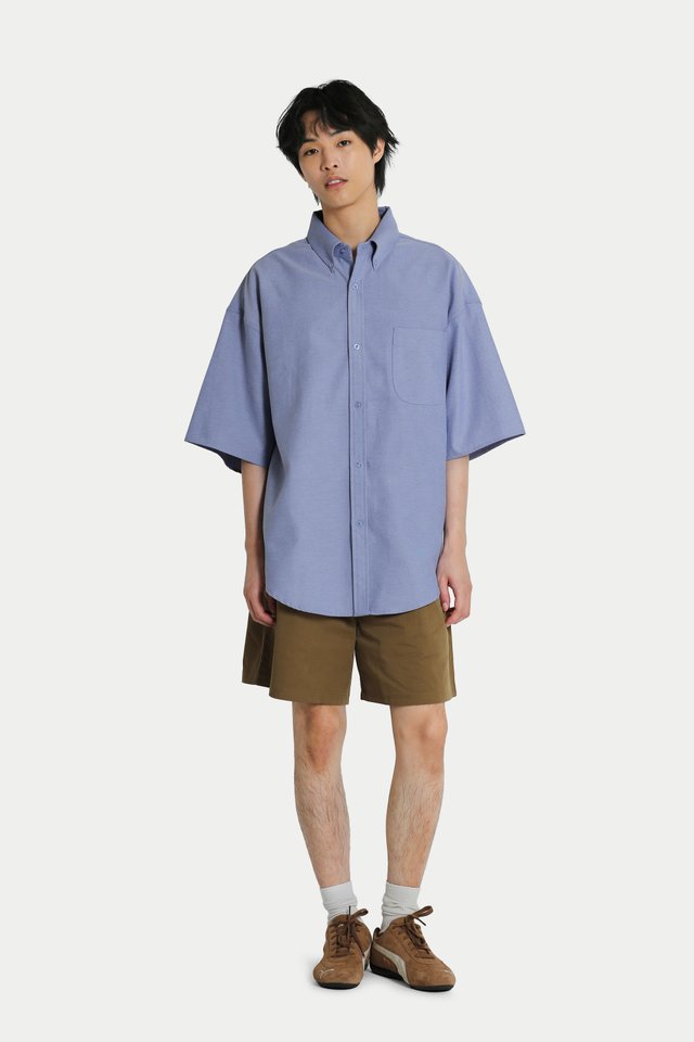 DAVIS OVERSIZED OXFORD SHIRT IN MID BLUE