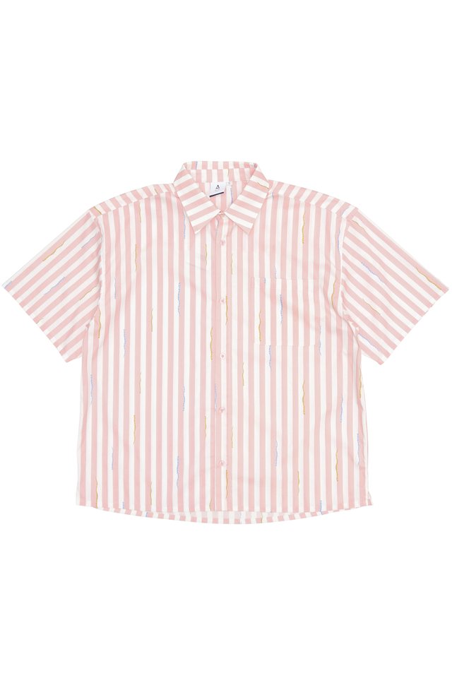 DUNCAN "SSSTRIPED" BOXY-FIT SHIRT IN PINK