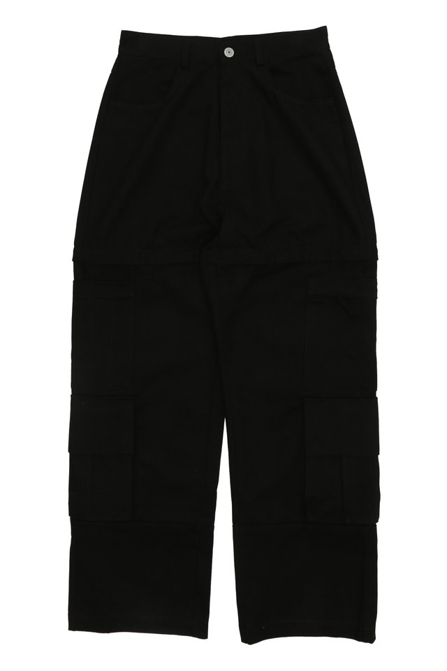 EDRIC CONVERTIBLE CARGO TROUSERS IN BLACK