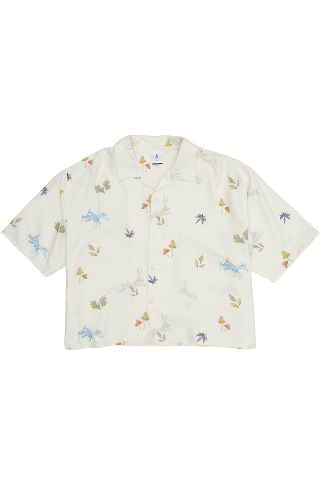 JACOB "WILD WOODS" CAMP COLLAR SHIRT IN CREAM