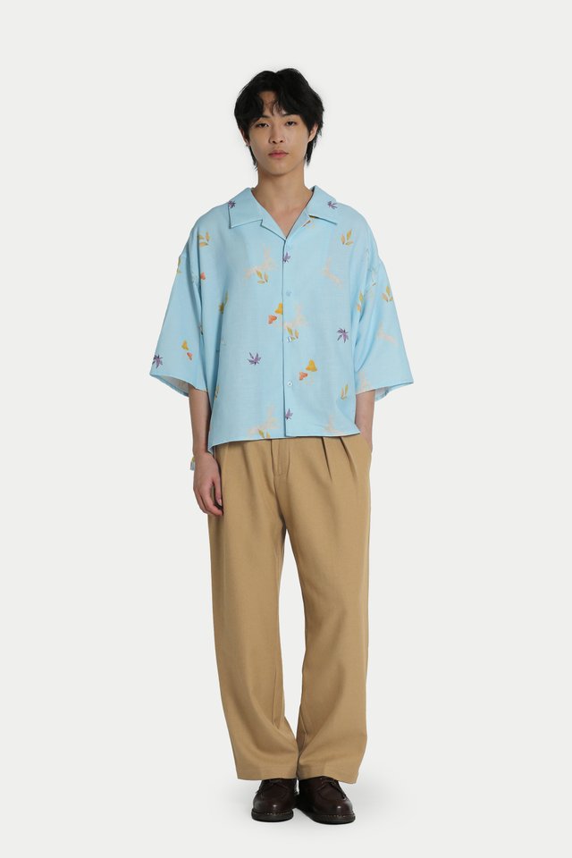 JACOB "WILD WOODS" CAMP COLLAR SHIRT IN SKY
