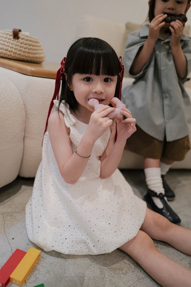 LILITH MINI BRODERIE CLOUD DRESS IN WHITE