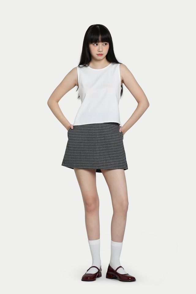 BRIELLA MINI SKORTS IN NAVY CHECKS