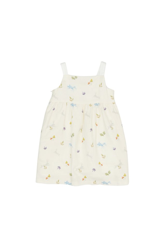 MINI "WILD WOODS" BACK BOW DRESS IN CREAM