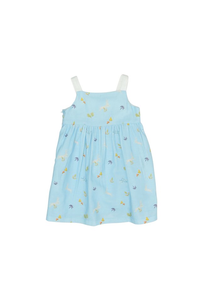 MINI "WILD WOODS" BACK BOW DRESS IN SKY
